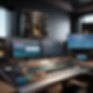 Professional Recording Studio Professional studio setting with recording equipment