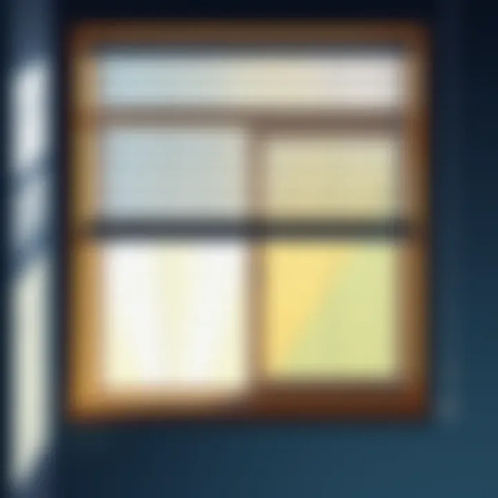 Illustration of natural light filtering through window blinds