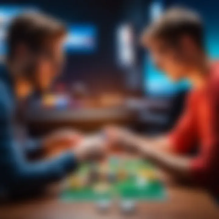Two players engrossed in a card game