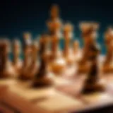 A classic chessboard with pieces in mid-game