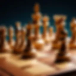 A classic chessboard with pieces in mid-game