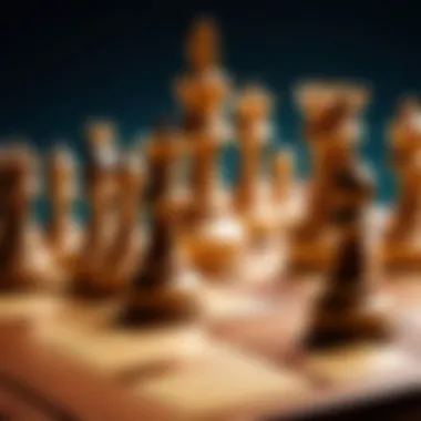 Strategic Depth in Chess A classic chessboard with pieces in mid-game