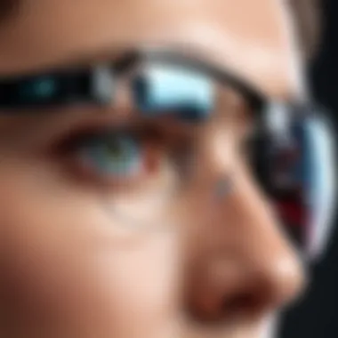 Interface of North AI Glasses A close-up of the interface of North AI glasses displaying augmented reality features.