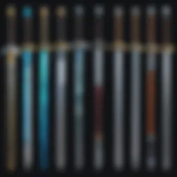 A detailed illustration of various swords available in Minecraft showcasing their unique designs.