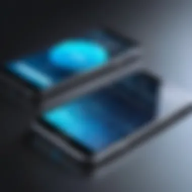 Smartphones Data Exchange Illustration of two smartphones exchanging data
