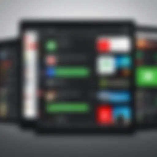A user navigating between YouTube and Spotify interfaces