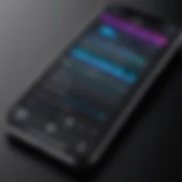 Voice memo recording interface on iPhone