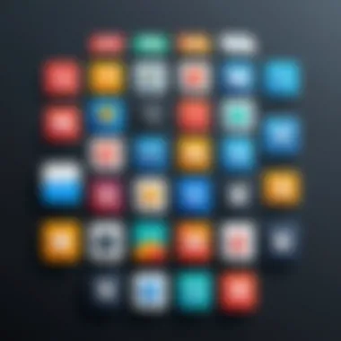 Minimalist Icon Arrangement An elegant arrangement of app icons with a minimalist wallpaper.