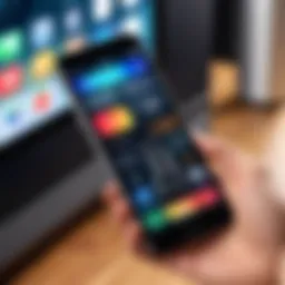iPhone displaying remote control interface