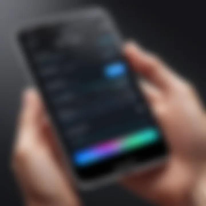 Stylish iPhone with iOS interface displayed elegantly