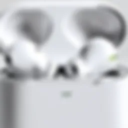Close-up of an AirPod showcasing its intricate design.