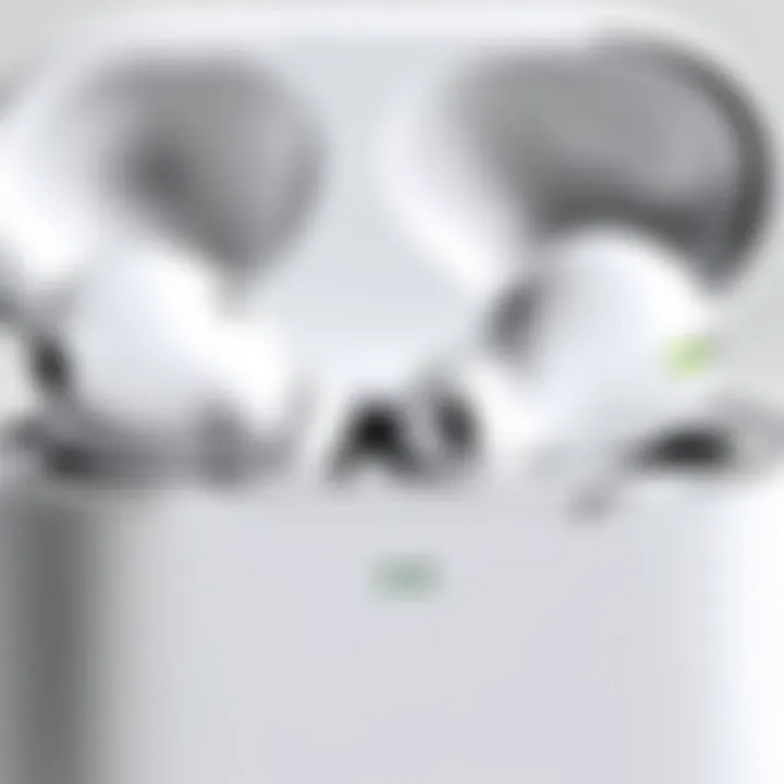 Close-up of an AirPod showcasing its intricate design.