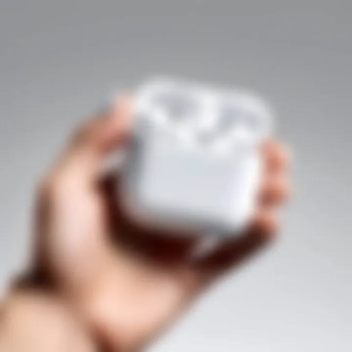 User applying maintenance tips on AirPods.