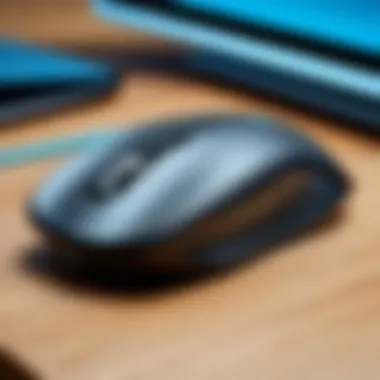 Wireless Logitech mouse on a desk