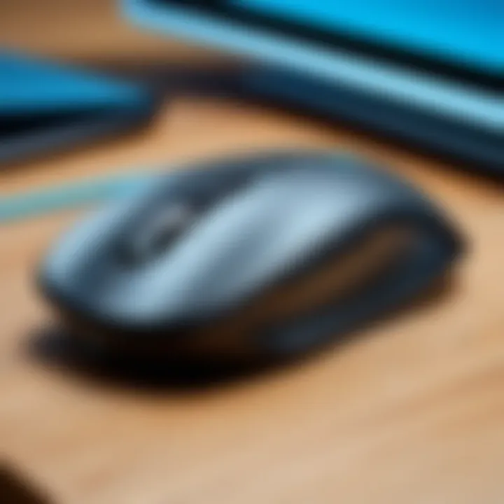 Wireless Logitech mouse on a desk