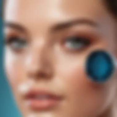 AI Facial Enhancement Software Interface Close-up view of AI facial enhancement software interface showcasing various tools and features