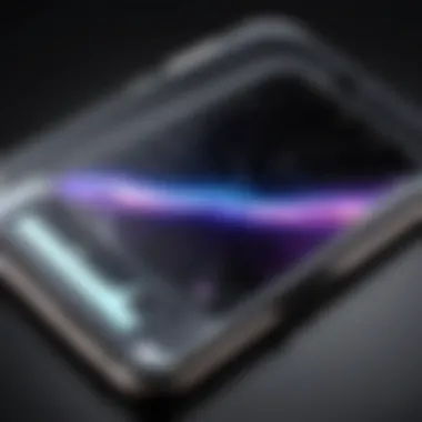 Cracked Galaxy Z Flip Screen Highlight Close-up view of a cracked Galaxy Z Flip screen
