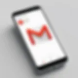 Gmail account management interface on a smartphone