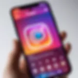 A smartphone displaying the Instagram app interface