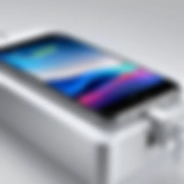 Close-up of an iPhone charging