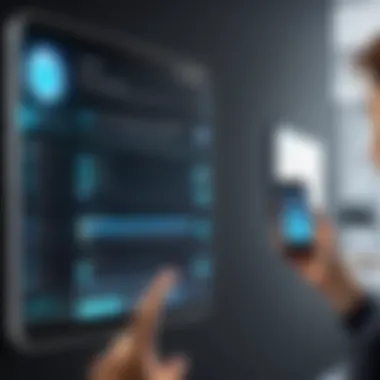 User Interaction with Notification Interface User interacting with light notification interface