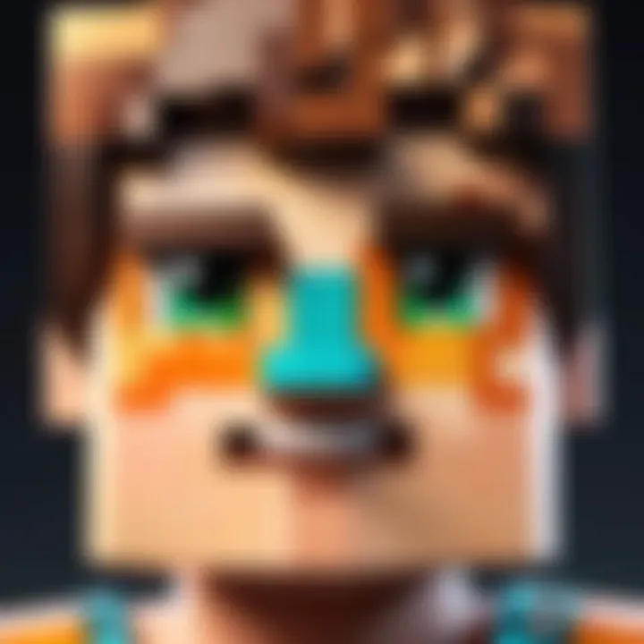 Close-up of a Minecraft character showcasing a creative skin design