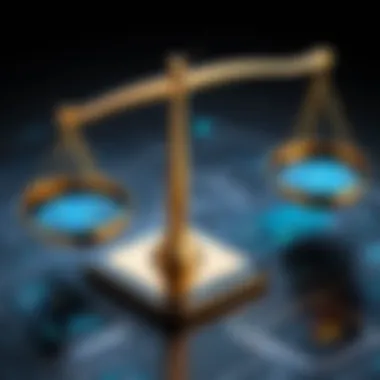 Navigating Legal Implications of Privacy An abstract graphic showing legal scales representing privacy laws