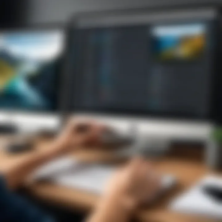 User navigating through photo management settings