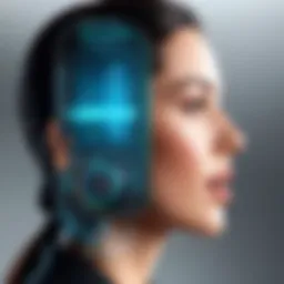 Illustration of voice modulation technology interface