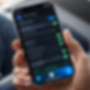 User Navigating Through iPhone Settings User navigating through iPhone settings